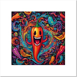 Psychedelic Hot Pepper Posters and Art